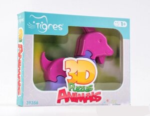 Tigres 39356 Игрушка развивающая: 3D пазлы-Зверюшки (1шт.)-8 эл