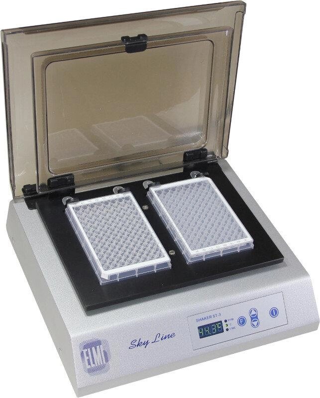 Шейкер медицинский серии S модель: SТ-3М Цифровой шейкер-термостат на 2 планшеты (объёмный нагрев) от компании Каркуша - фото 1