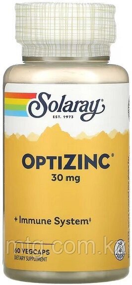 Solaray БАД OptiZinc 30 мг 60 капсул от компании Каркуша - фото 1