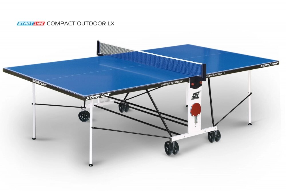 Стол теннисный Compact-2 LX Всепогодный Синий от компании Каркуша - фото 1