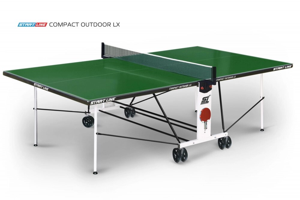 Стол теннисный Compact-2 LX Всепогодный Зелёный от компании Каркуша - фото 1