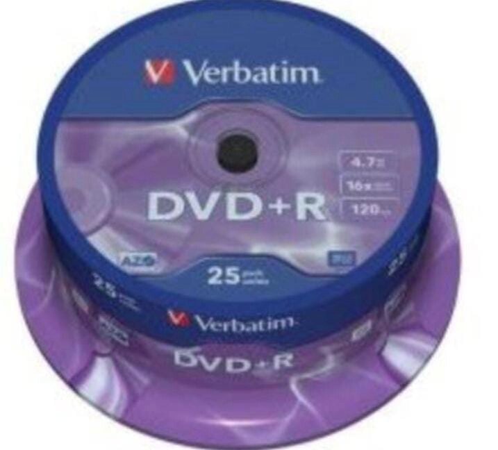 Dvd+R диски verbatim  4"7g 16x dvd+r 50 штук упаковк. от компании ИП Флешки Алматы - фото 1