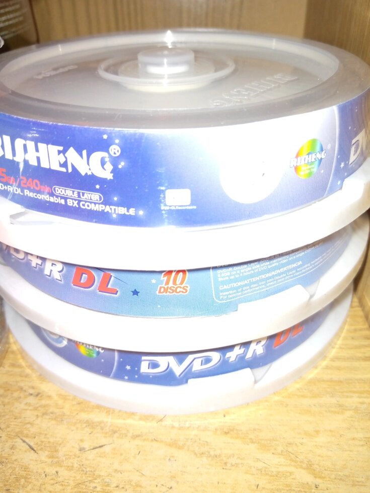 Dvd+R dL Risheng принтейбл 8,5gb 10 упаковка от компании ИП Флешки Алматы - фото 1