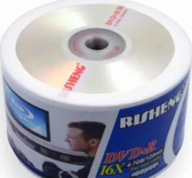 Dvd+R  Ришенг  47g 16x  50 шт термоупаковке от компании ИП Флешки Алматы - фото 1