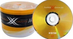 Dvd+R RITEK 4"7g 16x EXELENT GOLd 50 шт упаковке термоупаковка оем