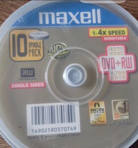 Maxell DVD+RW 4х 4,7 Gb (10упаковке) банка