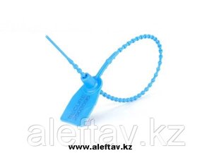 Plastic pull up seal blue color/Пластиковый хомут с биркой голубого цвета