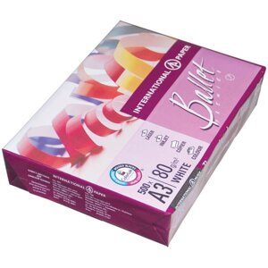 Бумага А3, Ballet Premier 80 г/м2, класс А, 500л, белизна 161% CIE
