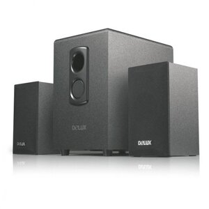 Колонки, Delux, DLS-X550JB, 2.1, RMS 6W+2W*2, 3.5 MiniJack, Модуль управления громкостью на передне