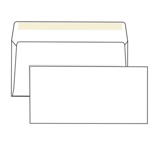 Конверты Е65 (110х220 мм), клей, 80 г/м2, КОМПЛЕКТ 1000 шт
