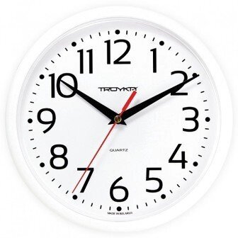 Часы d=230мм, круглые, белые, пластиковое стекло Часпром - фото