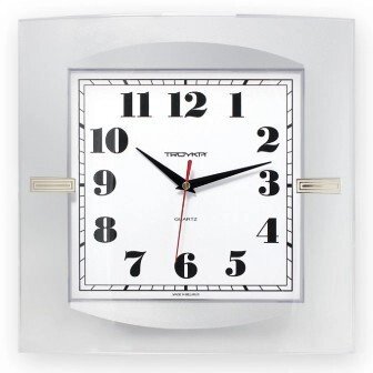 Часы d=320х320мм, квадратные, белые, минеральное стекло Часпром - акции