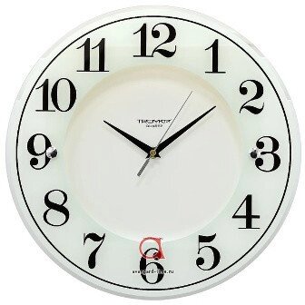 Часы d=345мм, круглые, белые, минеральное стекло Часпром - скидка