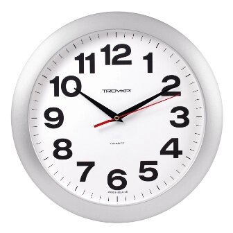 Часы d=290мм, круглые, белые, серебристый корпус, минеральное стекло Часпром - доставка