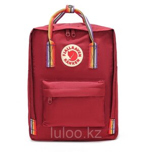 Рюкзак Kanken Fjallraven бордовый, Classic. С радужный ручкой.