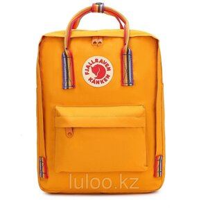 Рюкзак Kanken Fjallraven оранжевый, Classic. С радужный ручкой.