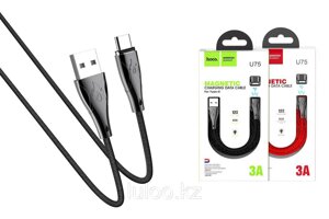 USB кабель Hoco Magnetic U75 1.2m черный, for Micro USB and for Lightning.