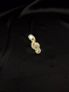 Металлическая булавка-значок в виде музыкальной ноты, украшение для одежды