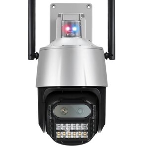 Камера видеонаблюдения WI-FI IP PTZ-Alarm Icsee 2 антенны двойная линза ZOOM 10х тревожная сигнализация четкий