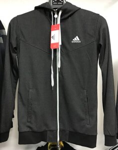 Костюм спортивный мужской Adidas с капюшоном серый 06
