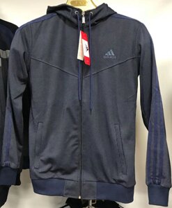 Костюм спортивный мужской Adidas с капюшоном сиреневый/серый