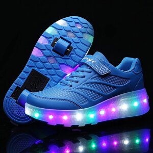 Роликовые кроссовки Aimoge LED Light Blue