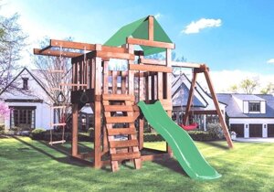 Детская игровая площадка BABYGARDEN PLAY 5 LG с турником, веревочной лестницей, закрытым балконом и горкой