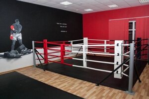 Ринг боксерский Харламов-Спорт напольный на упорах (размер в ассортименте) (4х4 (монтажная зона 5х5 м