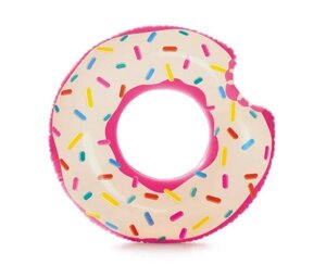 Большой надувной круг Пончик радужный 94 см Intex