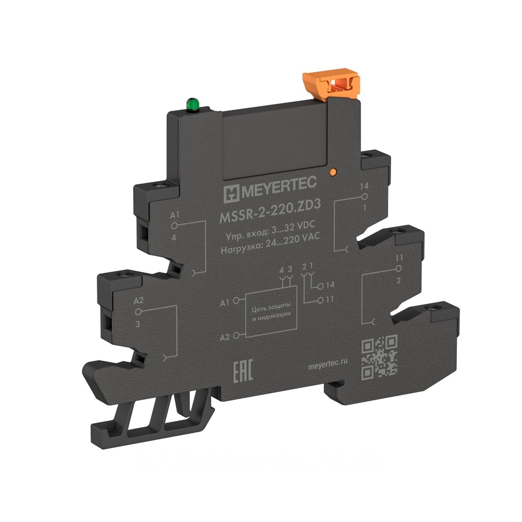 Модуль твердотельное реле и колодка MEYERTEC серии MSSR в компактном корпусе MSSR-2-220. ZD3 от компании ТОО "Астана Ком" - фото 1