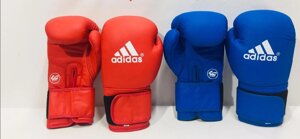 Боксерские перчатки ADIDAS ( натуральная кожа ) со знаком AIBA цвет красный , синий