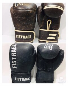 Боксерские перчатки Fist Rage ( натуральная кожа ) цвет черный, коричневый