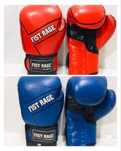 Боксерские перчатки Fist Rage ( натуральная кожа ) цвет красный , синий