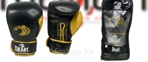 Боксерские перчатки Grant ( натуральная кожа ) цвет черный/золото 12-14-16OZ