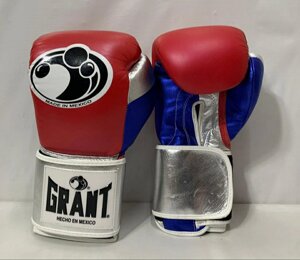 Боксерские перчатки Grant ( натуральная кожа ) зеленый /красный 12