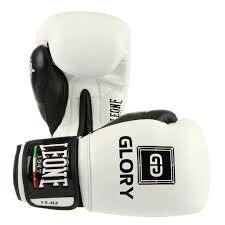 Боксерские перчатки Leone Glory ( натуральная кожа ) цвет , белый