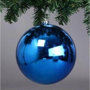 Большие новогодние шары синего цвета Диаметр 15 см
