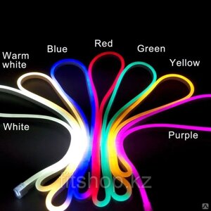Гибкий неон (FLEX NEON) светодиодный, белый, теплый, красный, зеленый, желтый, синий, розовый 32