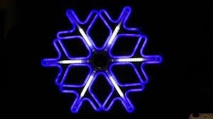 Новогодняя светодиодная фигура "Снежинка"40 х 40 см (дюралайт, синий цвет)