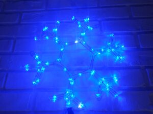 Новогодняя светодиодная фигура "Снежинка"40 х 40 см (дюралайт, синий цвет )