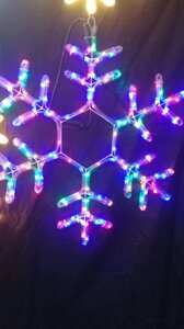 Новогодняя светодиодная фигура "Снежинка"60 х 60 см (дюралайт, цветной)