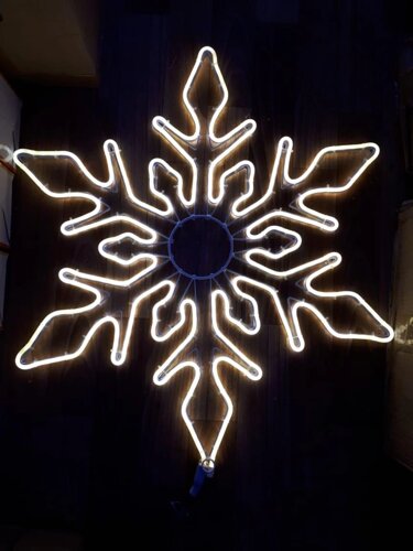 Новогодняя светодиодная фигура "Снежинка"65 х 65 см (дюралайт, белый свет)