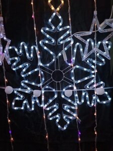 Новогодняя светодиодная фигура "Снежинка"80 х 80 см (дюралайт, белый свет)