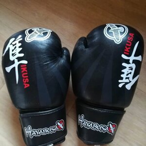 Перчатки для бокса и кикбоксинга HAYABUSA Ikusa Black натуральная кожа