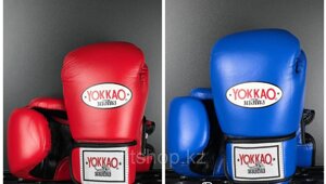 Перчатки для бокса и кикбоксинга Yokkao (натуральная кожа) 12-14 OZ 12, синий