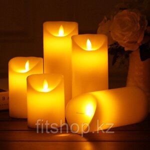 Светодиодная свеча размер 7,5*10 см ( Эффект живого огня )