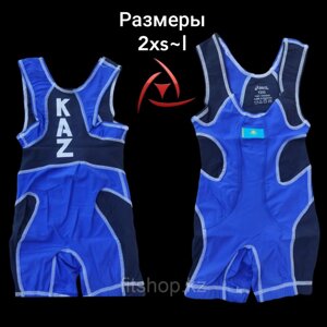 Трико борцовское для вольной и греко-римской борьбы, тяжело атлетическое Казахстан (красное , синее)