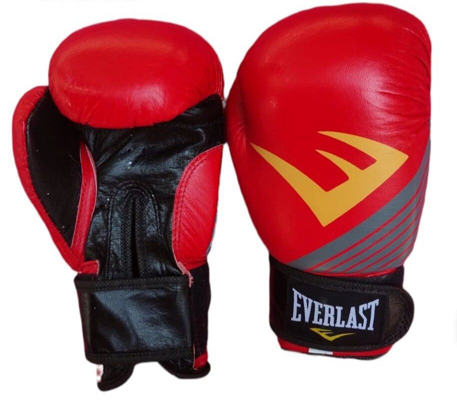 Боксерские перчатки Everlast кожа 8, 10,12 от компании Ellmart - фото 1