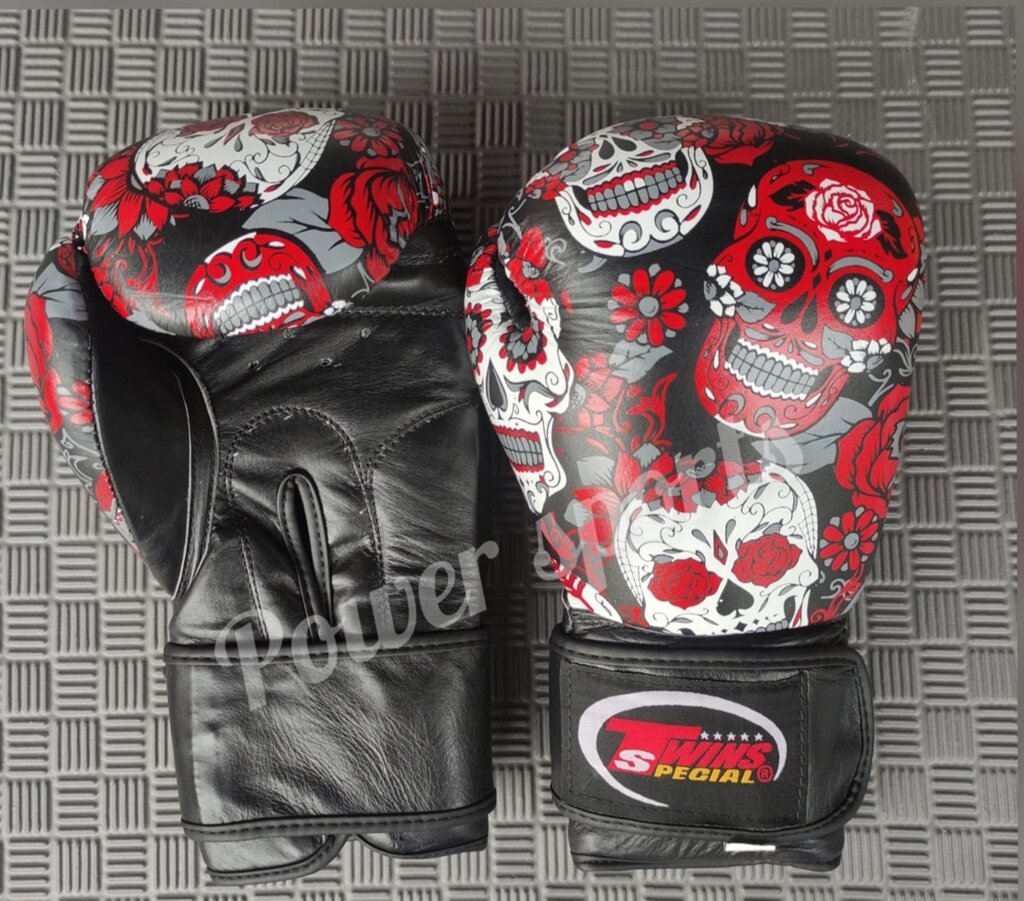 Боксерские перчатки Twins Special ( натуральная кожа ) цвет черный от компании Ellmart - фото 1