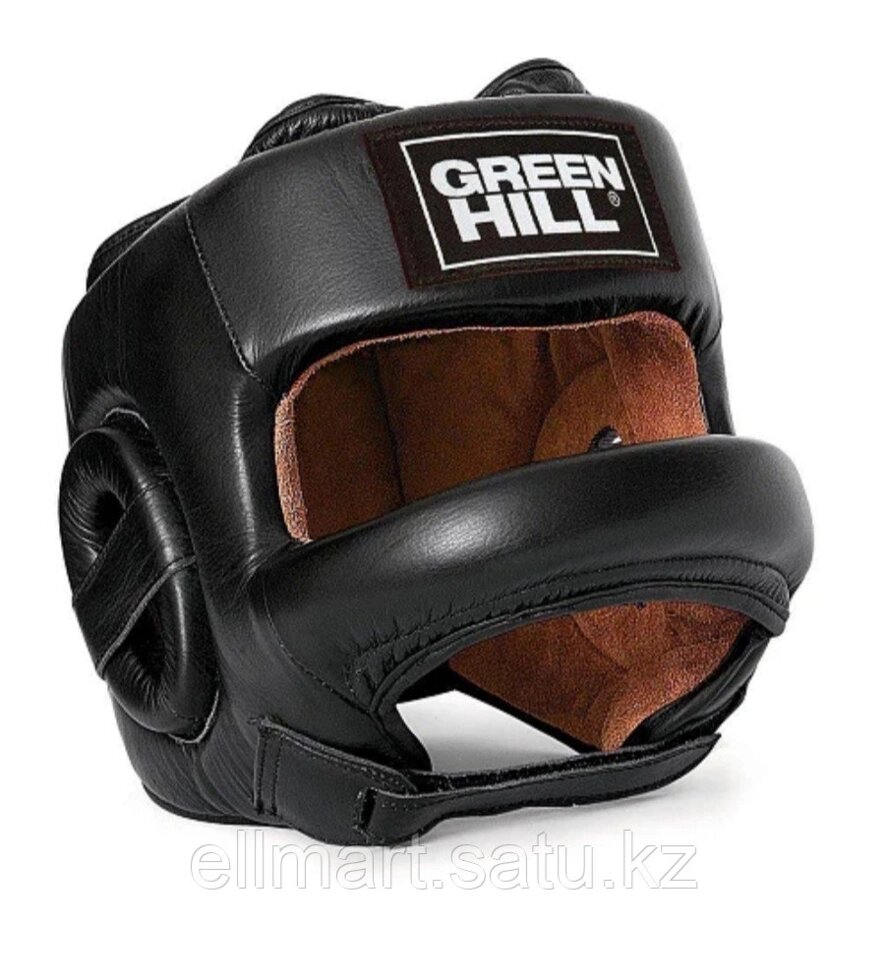 Боксерский шлем с бампером Green Hill (чёрный) кожа от компании Ellmart - фото 1